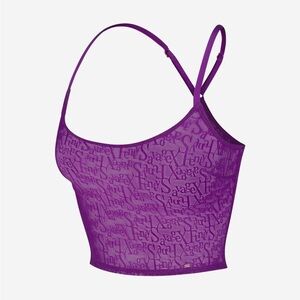 NWT Savage X Fenty SIGNATURE SCRIPT SLEEP TOP Purple Top L Adjustable Straps